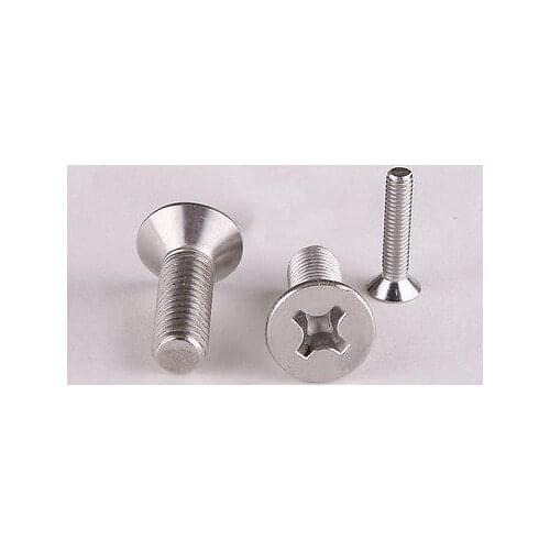 20Pcs Stainless Steel M5*0.8*10-50 Flat Head Machine Phillips Screws