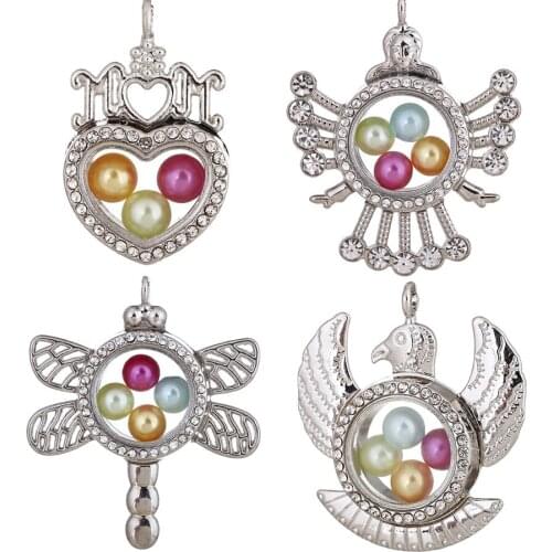 Magic Photo Pendant Living Memory Floating Locket Charms Glass Flash Box Fashion Pendant for Women Gift