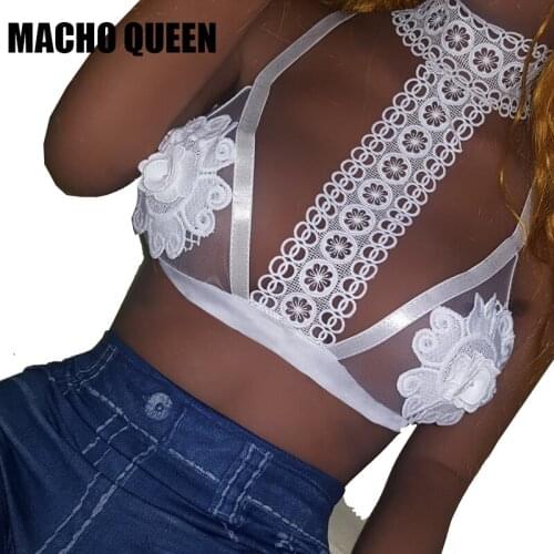Sexy White Floral Lace Bralette Crop Top Summer Sexy Lingerie Chocker Top Women Tank Top Crochet Mesh Bra Top Bikini BohoTop