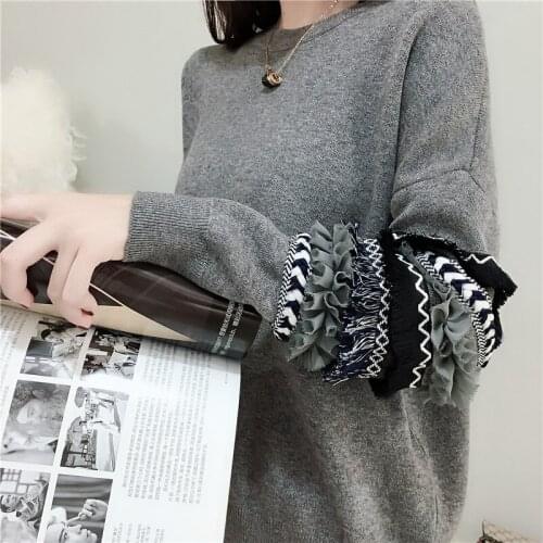 Winter Cashmere Sweaters Women Tassel Jacquard Knitted Pullover and Sweater Casual Loose pullovers knitwear Warm Femme Jumper