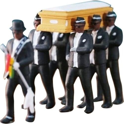 1/64 Ghana Funeral Coffin Dancing Pallbearer Team Model Action Figure Home Figurines Car Decor Craft