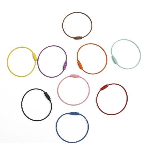 10 Pieces/Lot Stainless Steel Keychain Tag Rope Loop Wire Keyring Household Multifunctional Accessories