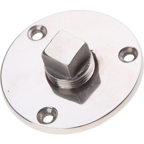 2.4 inch OD Boat Garboard Drain Plug Marine Grade Stainless Steel Fits 1 inch Hole.Thread for 1/2 inch