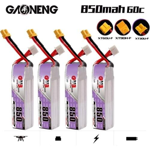 2/4PCS Max 120C GNB 850mAh 3S 11.4V HV Lipo Battery XT30U-F/XT60U-F Plug for FPV Racing Drone 4 Axis UAV Quadcopter RC Drone