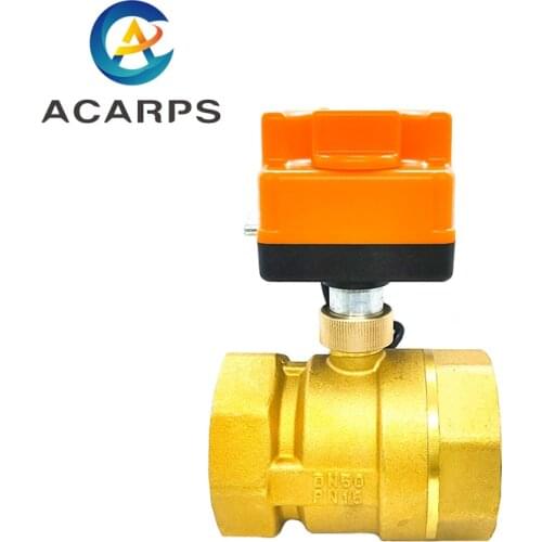 2" Brass Electric Ball Valve Two-Wire One-Control Two-Way Electric Actuator Internal Thread With Manual Switch