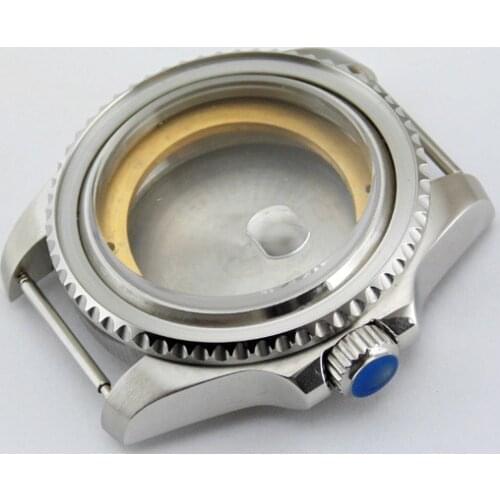 43mm Sapphire glass 316L brushed watch case fit ETA 2836 Mingzhu 2813/ 4813 movement P345