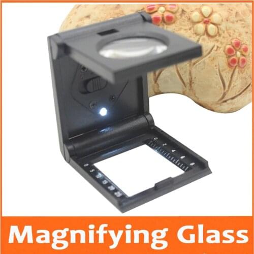 5X Desktop Magnifier Bracket with LED light Plastic Calibration Portable Cloth Magnifying Glass Pigeon Eye Weft Density Loupe