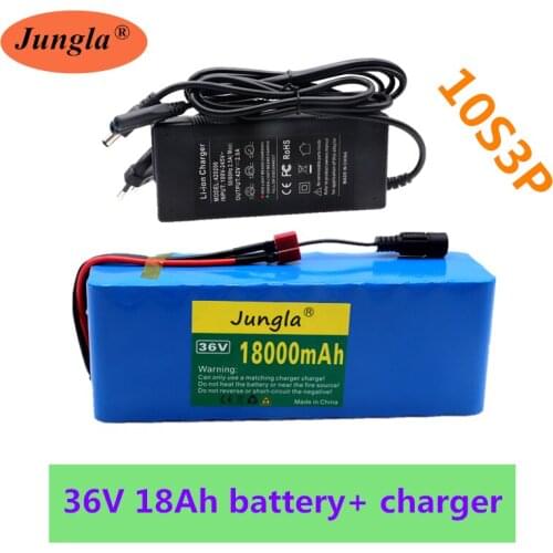 New 36V 18Ah bms 10S3P akumulator 36V lithium battery pack for Ebike Motorcycle Electric Car Bicycle Scooter BMS+42v charger
