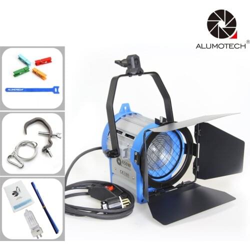 ALUMOTECH Pro For Photography Film Video Studio 650W Fresnel Tungsten Spotlight Lighting+Bulb+Barndoor