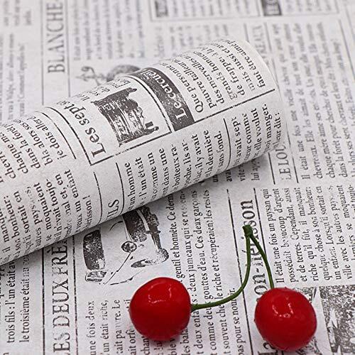 White Vintage Newspaper Wallpaper Self Adhesive Contact Paper Waterproof Peel and Stick Wallpaper for Dormitory Decor