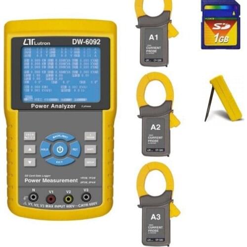 FREE SHIPPING LUTRON DW-6092 Three Phase Power Meter Analyzer Tester Real time Data logger New