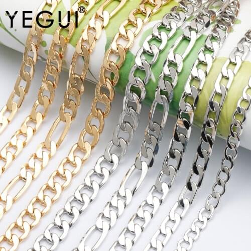YEGUI C159,diy chain,18k gold plated,0.3microns,copper metal,rhodium plated,charms,diy bracelet necklace,jewelry making,1m/lot
