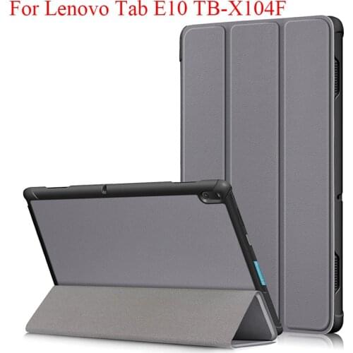 For Lenovo Tab E10 TB-X104F Case Tri-Fold Flip Stand Magnetic Cover Tab E10 E 10 X104 X104f Tablet 2019 TabE10 Solid Color Shell