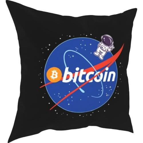 Bitcoin To The Moon Pillow Case Crypto Cryptocurrency Currency BTC Cushion Covers Awesome Decor Pillowcase for Bed 45*45cm