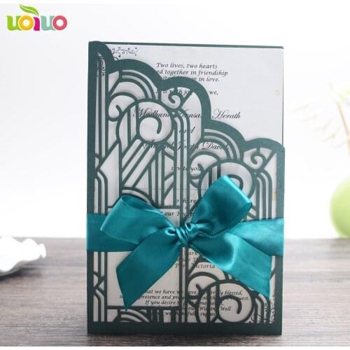 10pcs blackish green flower Business/Party/Birthday Laser Wedding invitation card envelope inner sheet