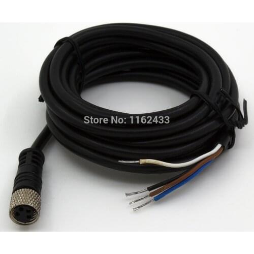 FSC8-FS-4 M8 2m PVC cable sensor connector 4 pins straight female head for M8 NPN PNP NO+NC proximity sensor switch