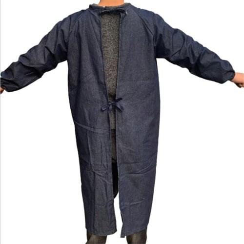 Coffee Shop Work Chef Aprons House Cleaning Long Sleeve Denim Apron Chef Bib Restaurant Aprons Men Women Kitchen Cooking Apron