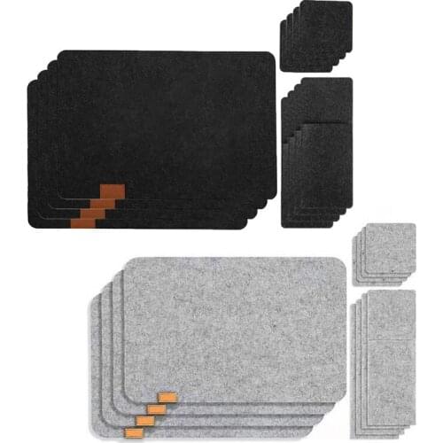 G6DA 12 Pcs Washable Non-Slip Table Placemats Drink Coasters Cutlery Pouch Holder Protective Dining Table Pad Mat