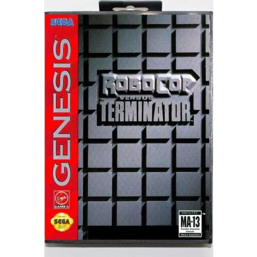 Robocop Versus the Terminator Game Cartridge 16 bit MD Game Card With Retail Box For Sega Mega Drive For Genesis