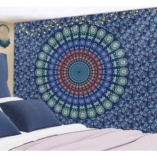 Indian Mandala Tapestry White Black Sun And Moon Art Wall Hanging Sandy Beach Throw Rug Blanket Camping Room Decor