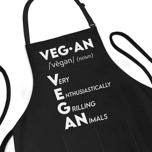 Custom Funny Apron,Personalized VEGAN Acronym Definition Grilling Gifts For Him,Gag Apron Joke Funny Grill for Cooking Chef Men