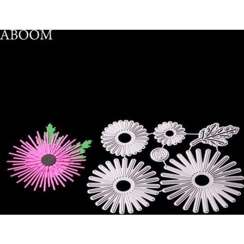 ABOOM 116*93MM Round Flower Stencil Metal Carbon Steel Cutting Dies Cut DIY Scrapbooking Album Craft Die Cut Dies Stencils