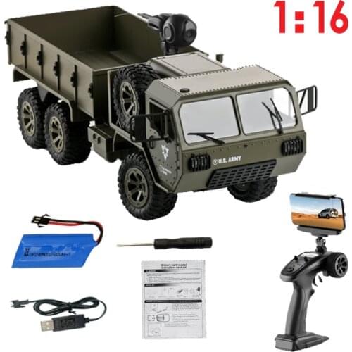 Remote Control Scale Wheeled Truck 1:16 Remote Control Vehicle Model Six Wheel Drive Cross Country Simulation Military Card Rc