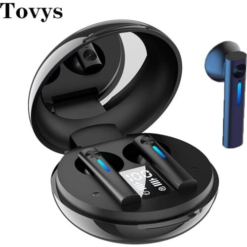 2021 New TWS Bluetooth Earphones 5.0 LED Digital Display Mirror In-ear Earbuds Noise Cancelling Sports Headset for iOS Android