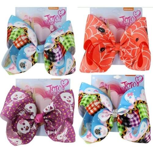 NEW Bows Bowknot 8Inch Hair Bow Halloween Handmade Cheerleading Hair Accessories Grosgrain Ribbon Headwear OEM Drop Shipping