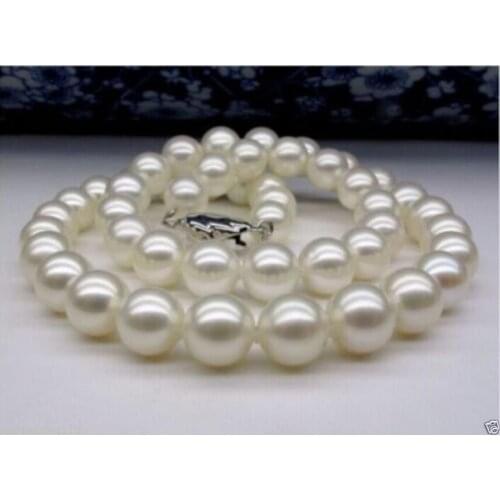 New JAPANESE AKOYA PEARL NECKLACE 9-10mm White 18inch AAAAA