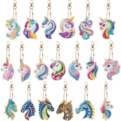 Shirliben Hippocampus Diy Diamond Keychain Hang On The Bag Birthday Gift Animal Diamond Painting Diy Toys For Kids YSK060