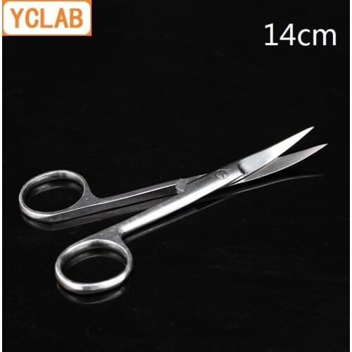 YCLAB 14cm Elbow Scissors Stainless Steel Medical Laboratory