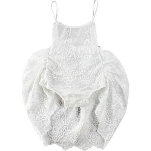 0-24M Infant Baby Girl Romper Dress Clothes Lace Strap Sleeveless Party Dress Floral Outfit