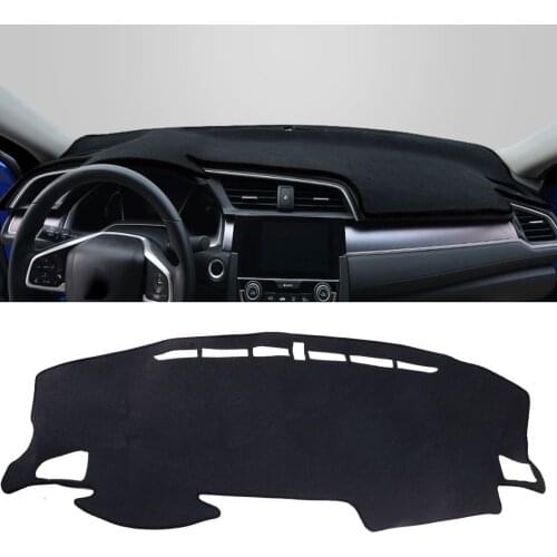 Car Front Anti-Slip Dashmat Dashboard Sun Visor Shade Cover Pad Protector Black Fit for Honda Civic 2016 2017 2018 2019