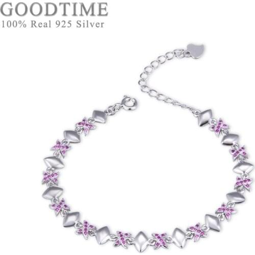 Luxury Women Bracelet 100% Pure 925 Sterling Silver Zircon Flowers Bracelet Silver Jewelry Accessories For Bride Wedding Party