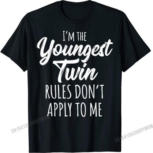 Twins Matching Shirt Birthday Gift Siblings Youngest Twin T-Shirt Men Casual Tops & Tees For Men Cotton Top T-Shirts Summer New