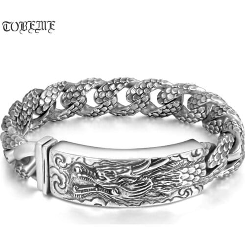 Handcrafted Thailand 925 Silver Dragon Bracelet Vintage Sterling Silver Dragon Bracelet Real Pure Silver Dragon Man Bracelet