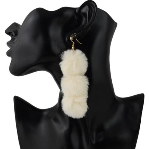 Sexy Earring Fur Ball Dangle Earring Drop Earring Fluffy Long Tassel Brinco Ear Drops Earring Fashion Performa Jewelry For Women