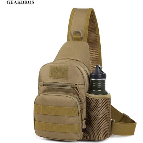 Tactical Military Crossbody Bags for Men Messenger Chest Bag Waterproof Nylon Single Shoulder Strap Bottle Sports Climbing Bag