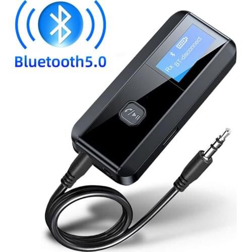 Upgraded Bluetooth 5.0 Transmitter Receiver 3.5mm AUX Jack Dongle Music Wireless Handsfree Adapter For Car PC TV Headphones