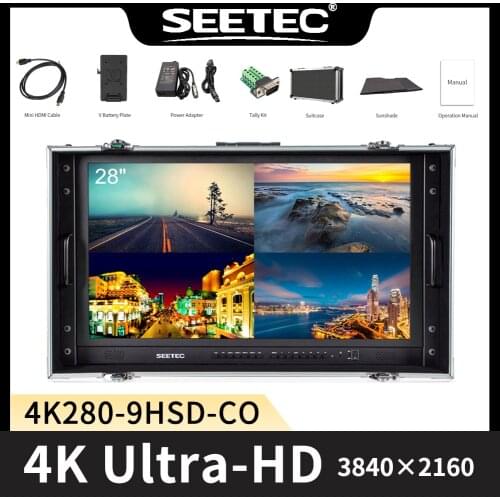 SEETEC 4K280-9HSD-CO 28" 4K Carry-on Broadcast Monitor 3840x2160 Ultra-HD Director Monitor with Suitcase for Making Video Movies