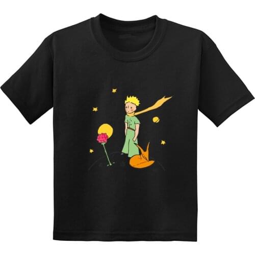 Little Prince Cartoon Graphic Print Funny Kids T shirt Summer Short Sleeve Children Clothes Cotton Baby Boys Girls T-Shirts