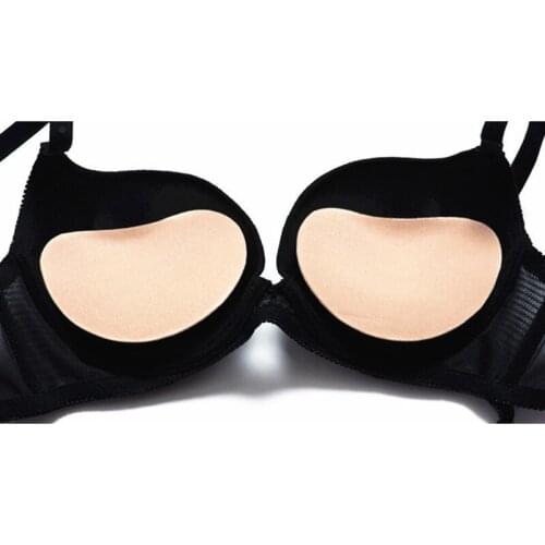 1 Pair Sponge Self Adhesive Pads Triangle Bikini Swimsuit Bra Insert Pads Push Up Breast Enhancer Underwear Invisable Bra Pads