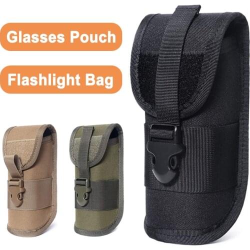1000D Tactical Molle Glasses Pouch Portable Sunglasses Case EVA Goggle Storage Protector Bag Nylon Waterproof Flashlight Pouch