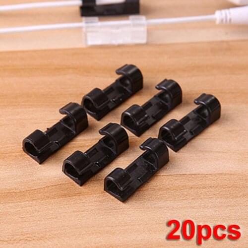 20 Pins auto rod Organizing wire clip buckle cable clips brackets wall fixing table holder phone line winder data