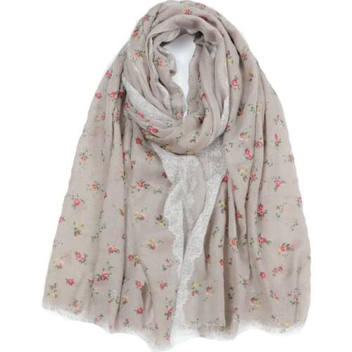 2021 Fashion Newest Floral Printed Cotton Viscose Printed Scarf Shawls Wraps Hijabs 10pcs/lot