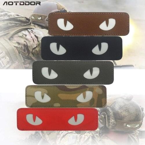 3D PVC Cat Eye Patch Reflective EMT IR Patches Military Tactical Patch Rubber Biker Fastener Glow In Dark badges