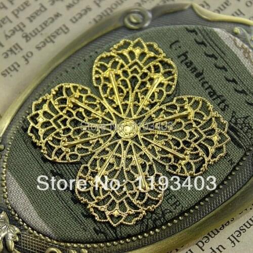 53mm 10PCS RAW brass Filigree Jewelry Connectors Setting Cab Base Connector Finding (FILIG-RB-25)