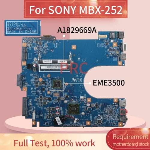 A1829669A For SONY MBX-252 EME3500 Laptop motherboard EM350 AMD DDR3 Notebook Mainboard