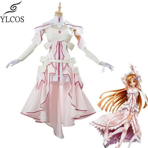 Anime Sword Art Online Creation God Yuuki Asuna Costume Cosppplay Halloween Party Suit For Women Girls Dress